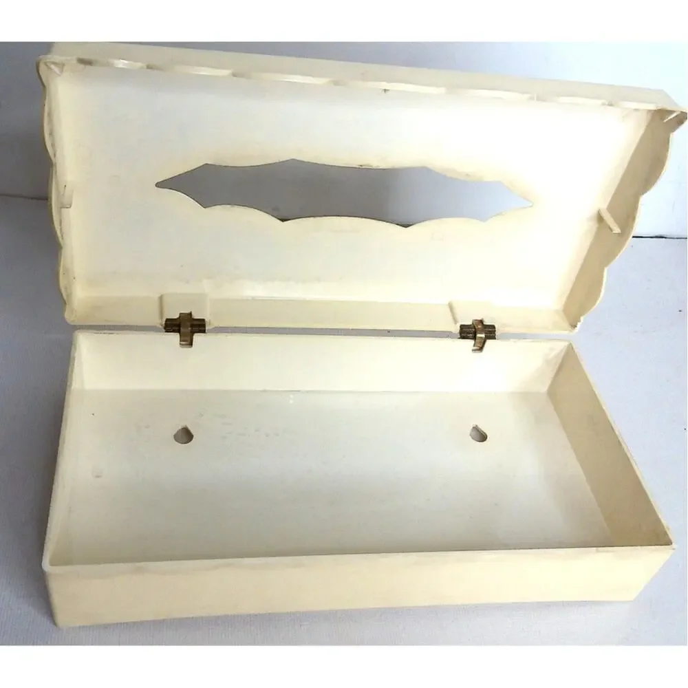 Wolff Products Floral Tissue Box Holder Mid Century Modern Lucite Plastic